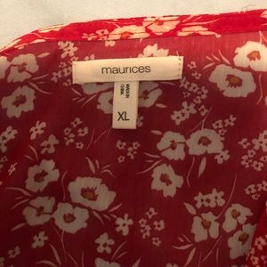 Red Kimono with cream flowers